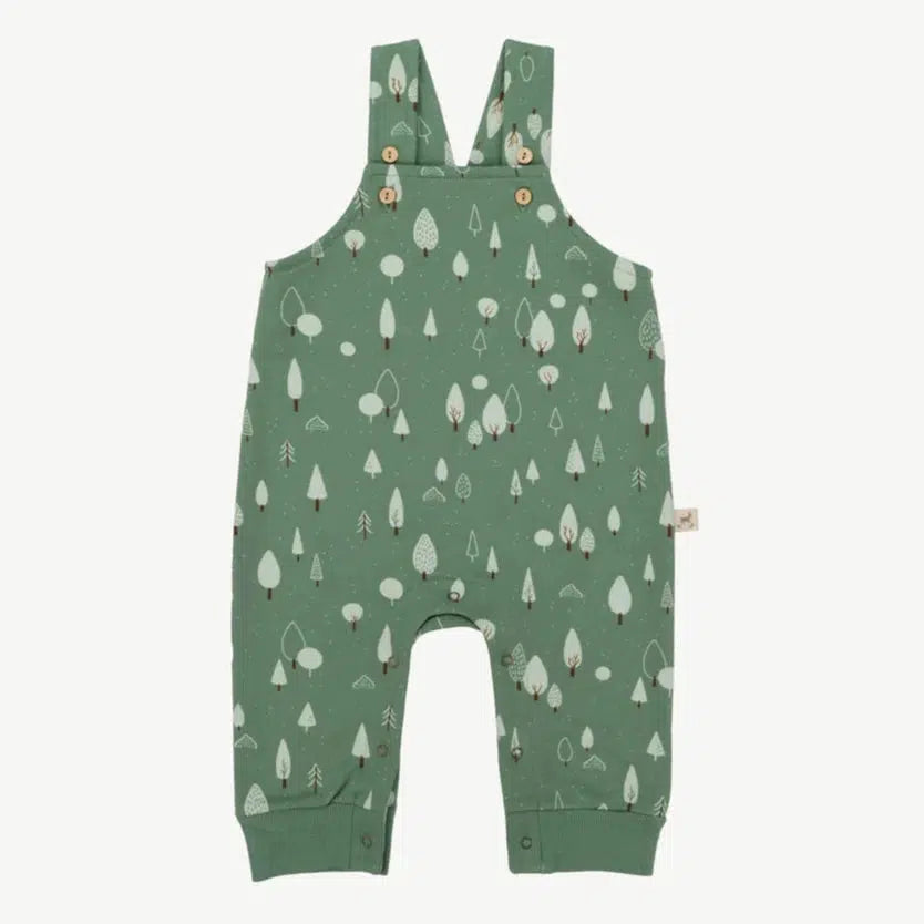 Red Caribou - Organic Pima Cotton French Terry Overall - Winter Green-Footies + Rompers (Fashion)-0-3M-Posh Baby