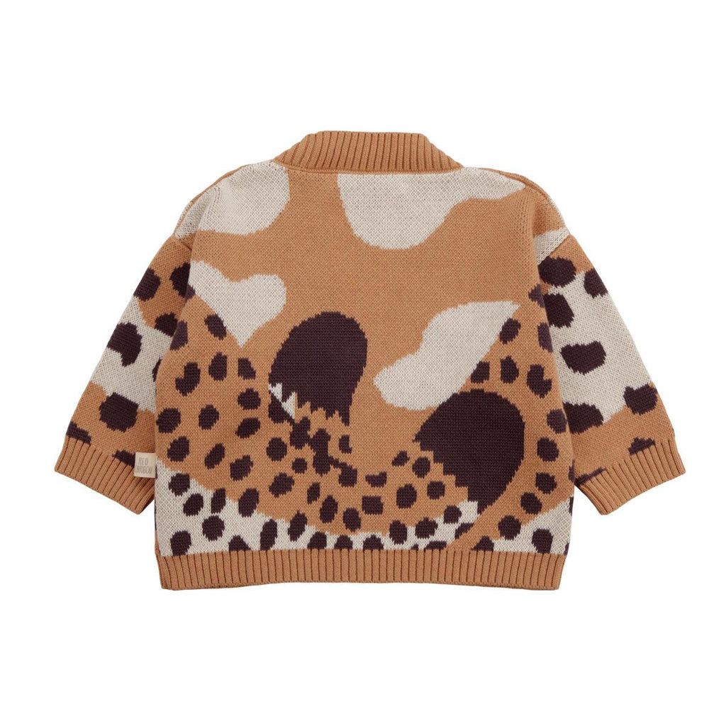 Red Caribou - Pima Cotton Knit Cardigan - Tan Wildcats-Sweaters + Cardigans + Jackets-3-6M-Posh Baby