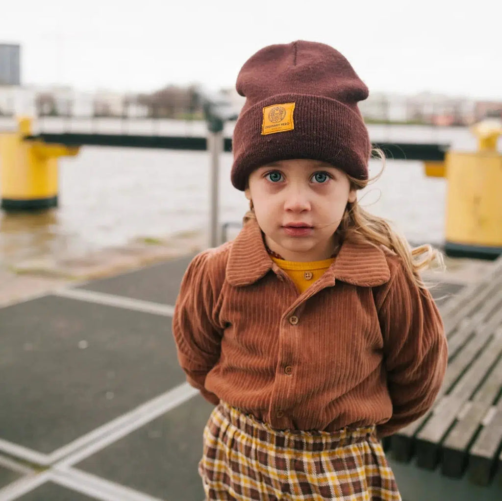 Riffle Amsterdam - Organic Collared Jacket - Corduroy Brown-Sweaters + Cardigans + Jackets-3-6M (62)-Posh Baby