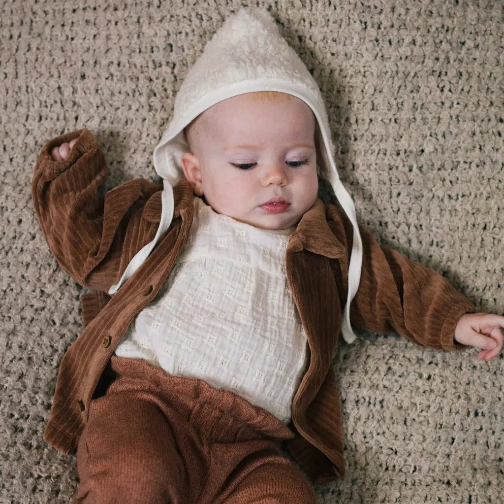 Riffle Amsterdam - Organic Collared Jacket - Corduroy Brown-Sweaters + Cardigans + Jackets-3-6M (62)-Posh Baby