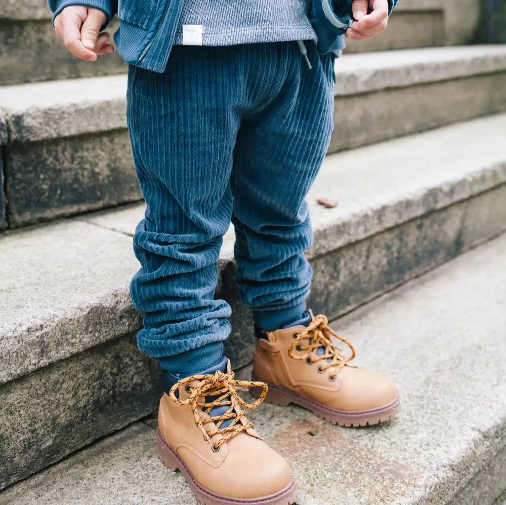 Riffle Amsterdam - Organic Jogger Pant - Blue Corduroy-Bottoms-3-6M (62)-Posh Baby