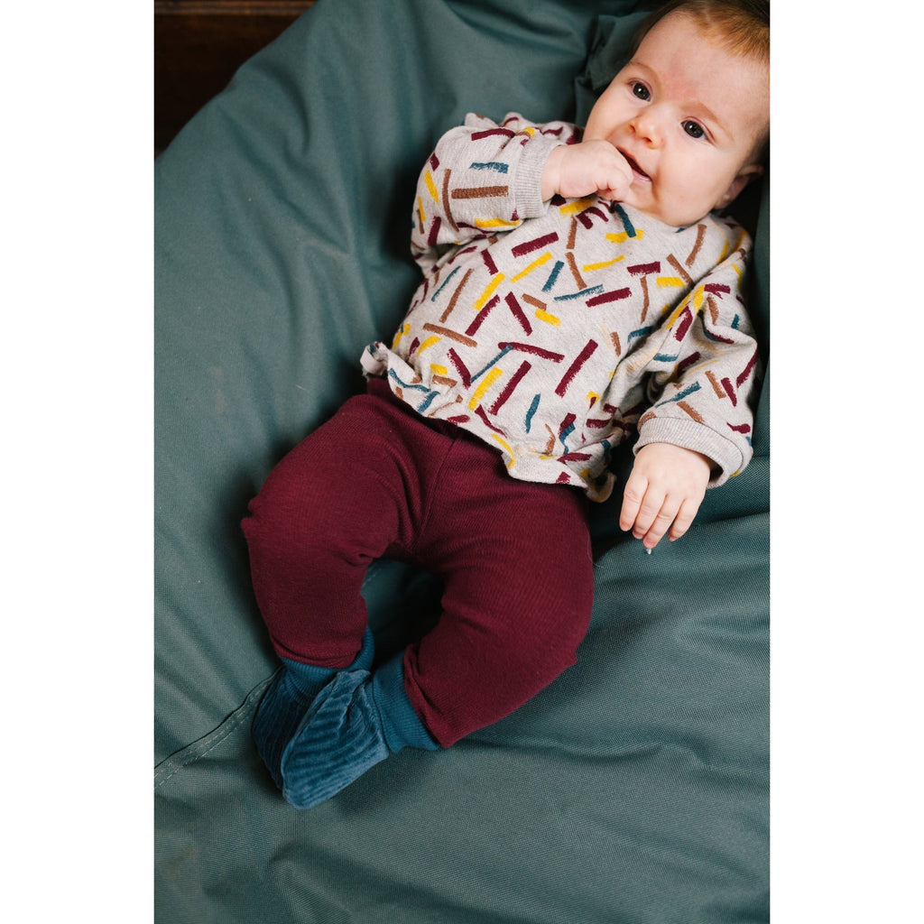 Riffle Amsterdam - Organic Legging - Dark Red-Bottoms-0-3M (56)-Posh Baby