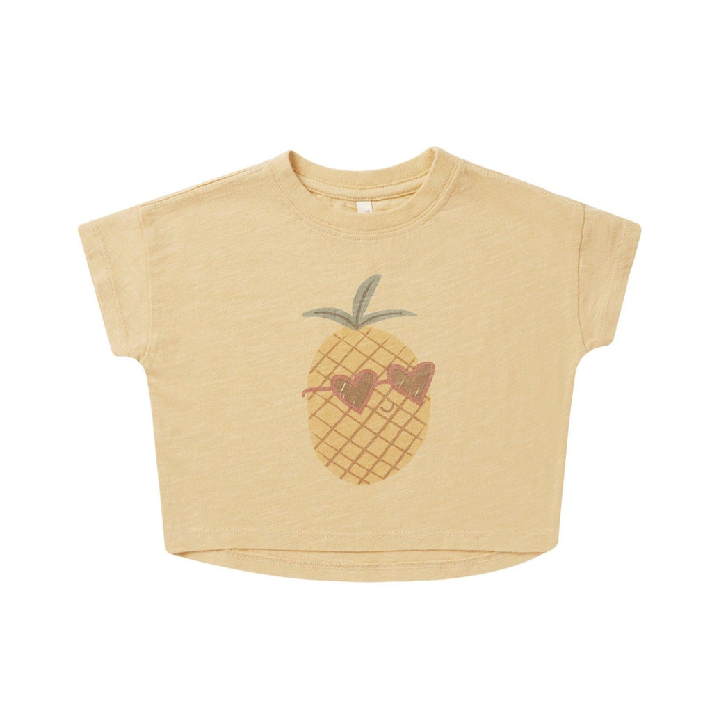 Rylee + Cru - Boxy Tee - Pineapple-Short Sleeves-12-18M-Posh Baby