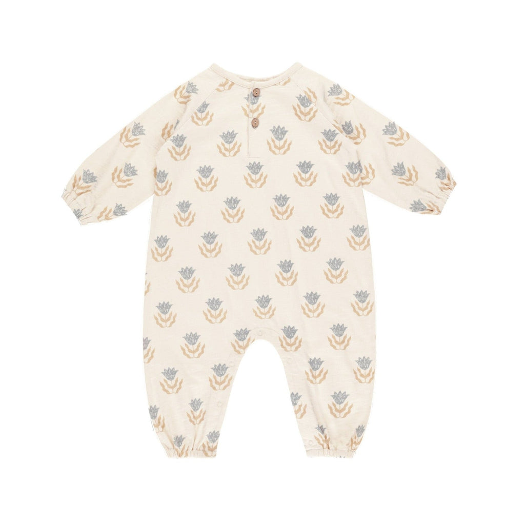 Rylee + Cru - Henley Jumpsuit - Flora-Footies + Rompers (Fashion)-0-3M-Posh Baby