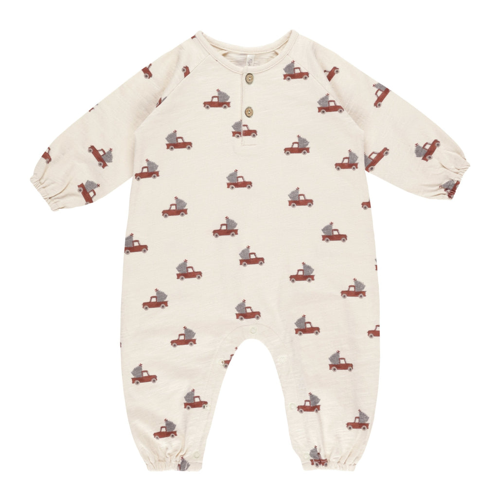 Rylee + Cru - Henley Jumpsuit - Trucks-Footies + Rompers (Fashion)-0-3M-Posh Baby