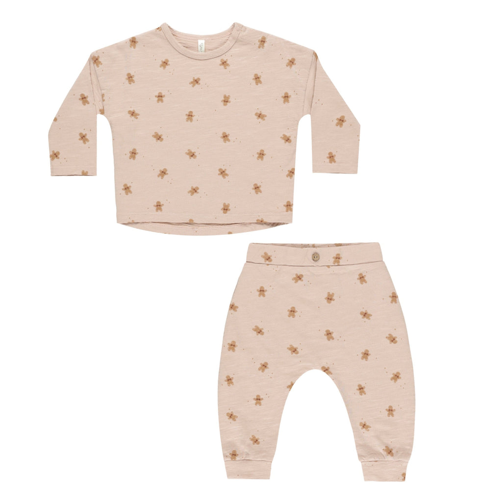 Rylee + Cru - Long Sleeve Tee + Pant Set - Gingerbread-Sets-0-3M-Posh Baby