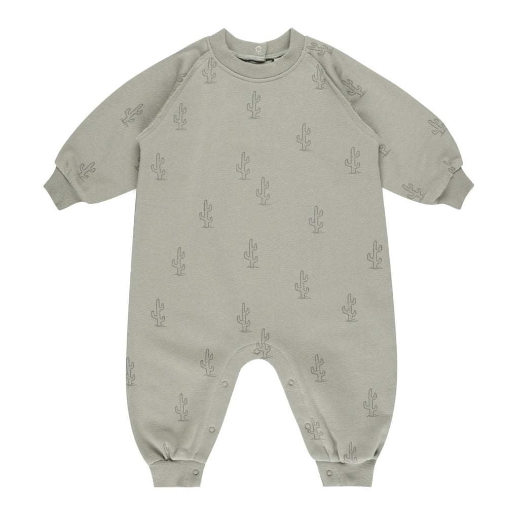 Rylee + Cru - Raglan Jumpsuit - Cactus-Footies + Rompers (Fashion)-0-3M-Posh Baby