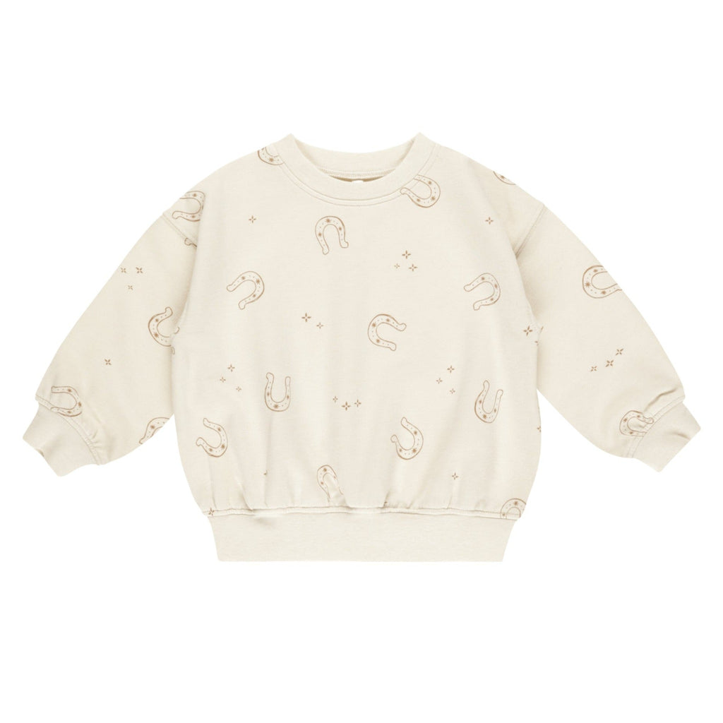 Rylee + Cru - Relaxed Sweatshirt - Horseshoe-Long Sleeves-3-6M-Posh Baby