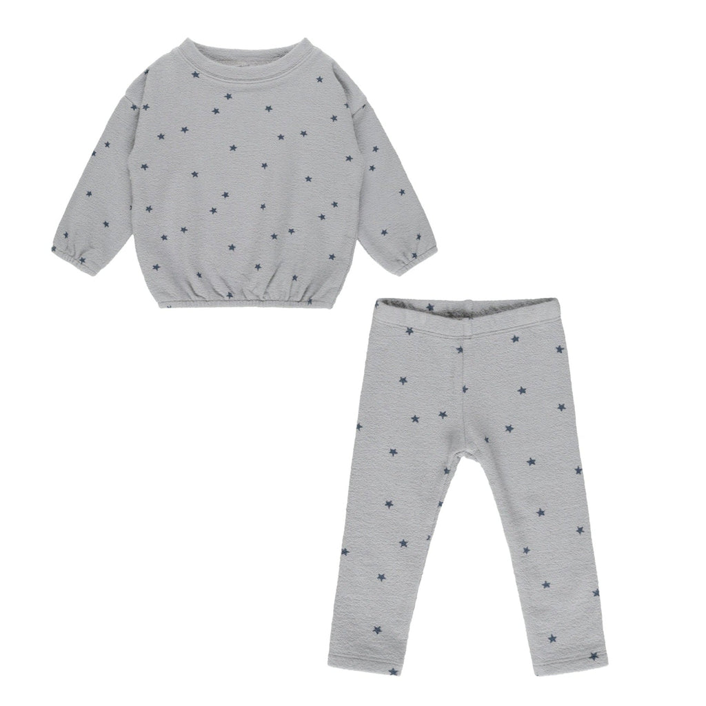 Rylee + Cru - Spongey Knit Set - Blue Stars-Sets-0-3M-Posh Baby