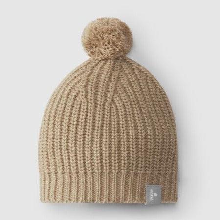 Snug (Portugal) - Merino Cashmere Knit Beanie - Taupe-Hats-12-24M-Posh Baby