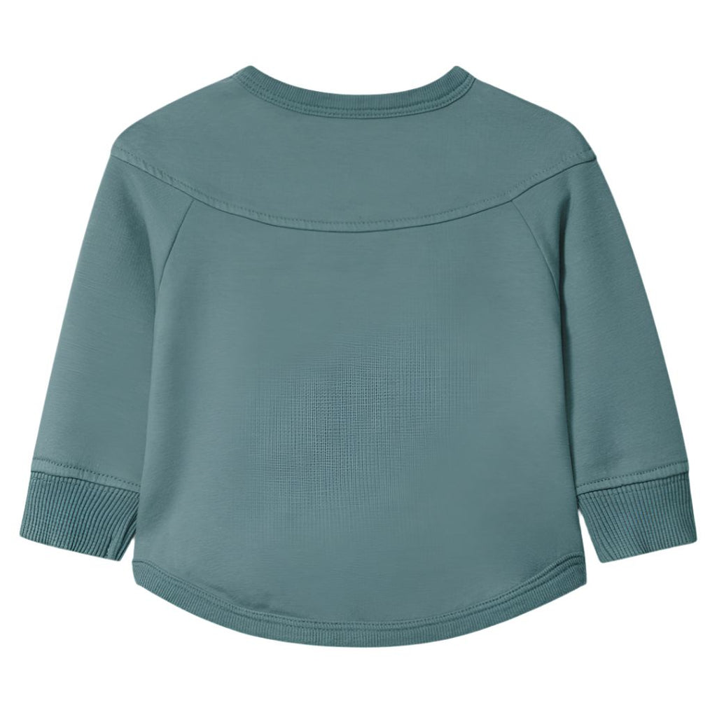 Snug (Portugal) - Organic Front Pocket Sweatshirt - Petrol Blue-Long Sleeves-0-3M (3M)-Posh Baby