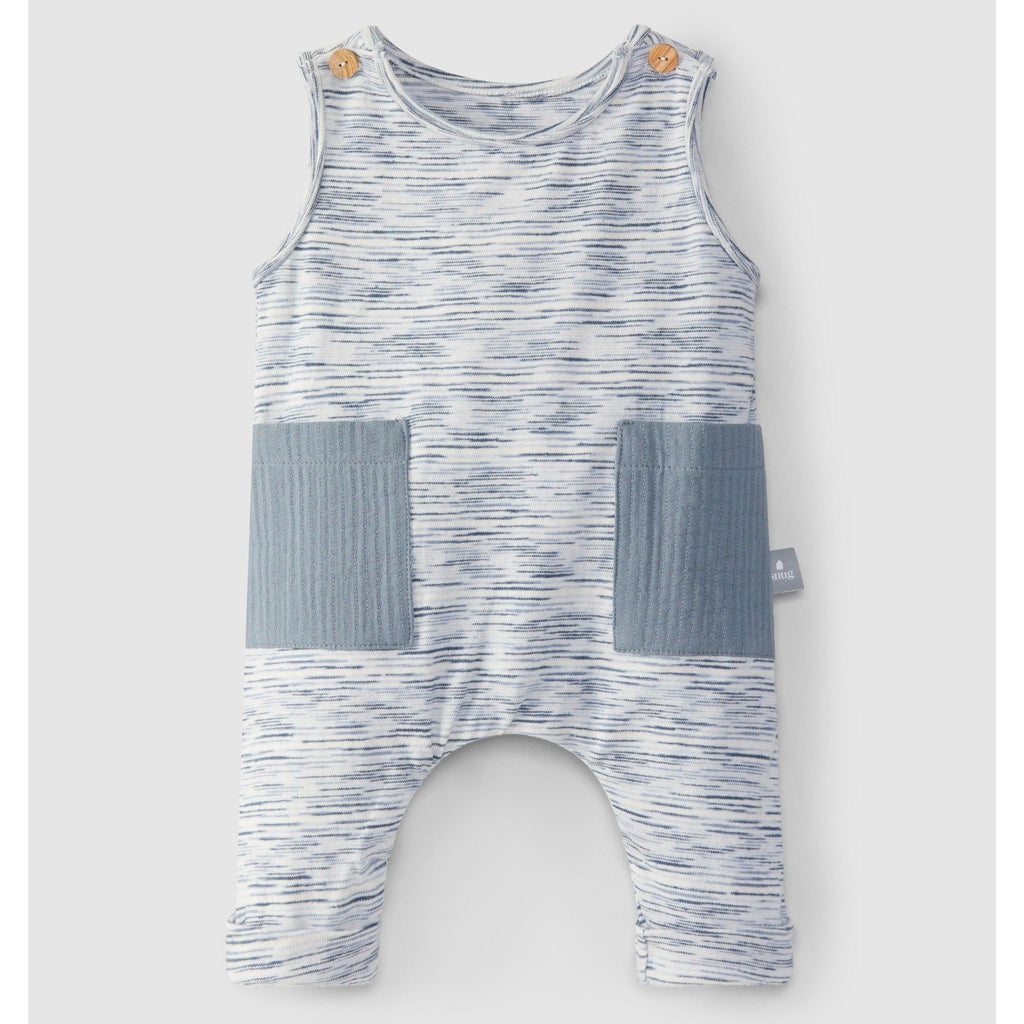 Snug (Portugal) - Side Pocket Romper - Indigo-Footies + Rompers (Fashion)-Newborn-Posh Baby