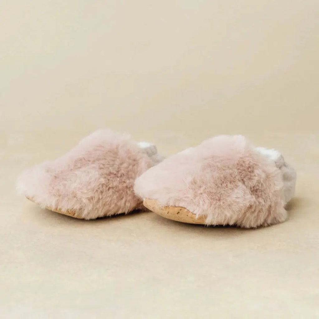 SoftSoul Footware - Faux Fur Slippers - Light Pink-Shoes + Booties-0-3M-Posh Baby