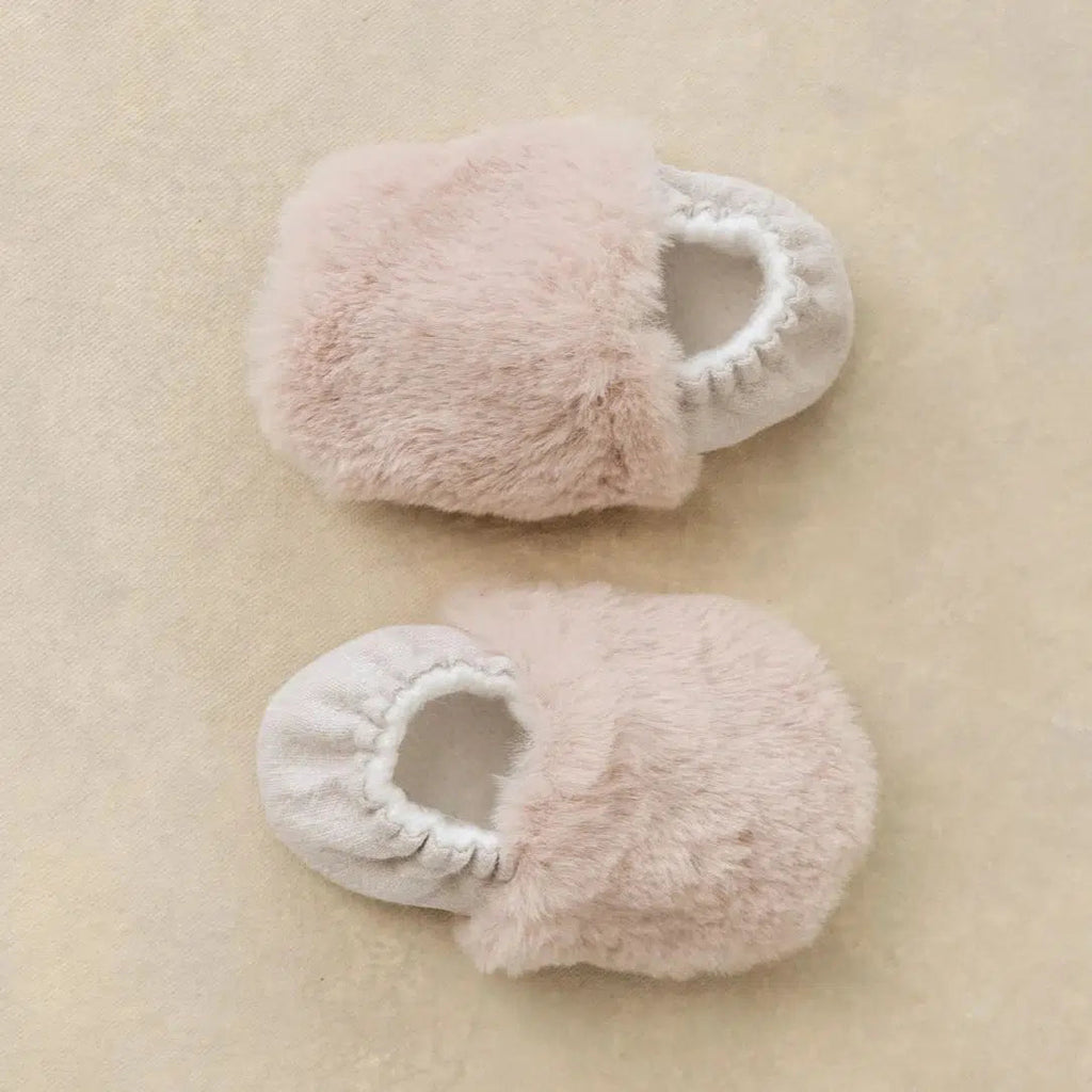 SoftSoul Footware - Faux Fur Slippers - Light Pink-Shoes + Booties-0-3M-Posh Baby