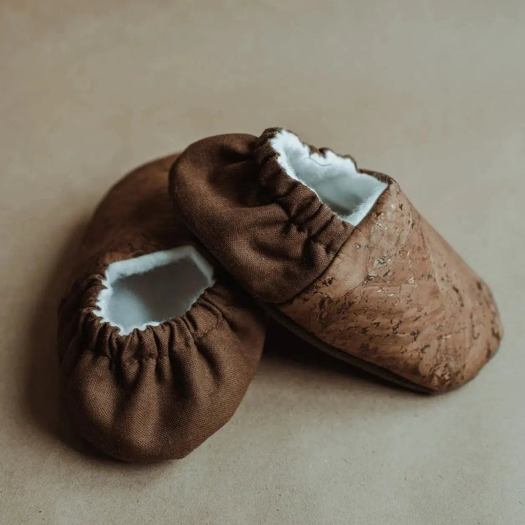 SoftSoul Footware - Low Top Slippers - Bronze Cork-Shoes + Booties-0-3M-Posh Baby