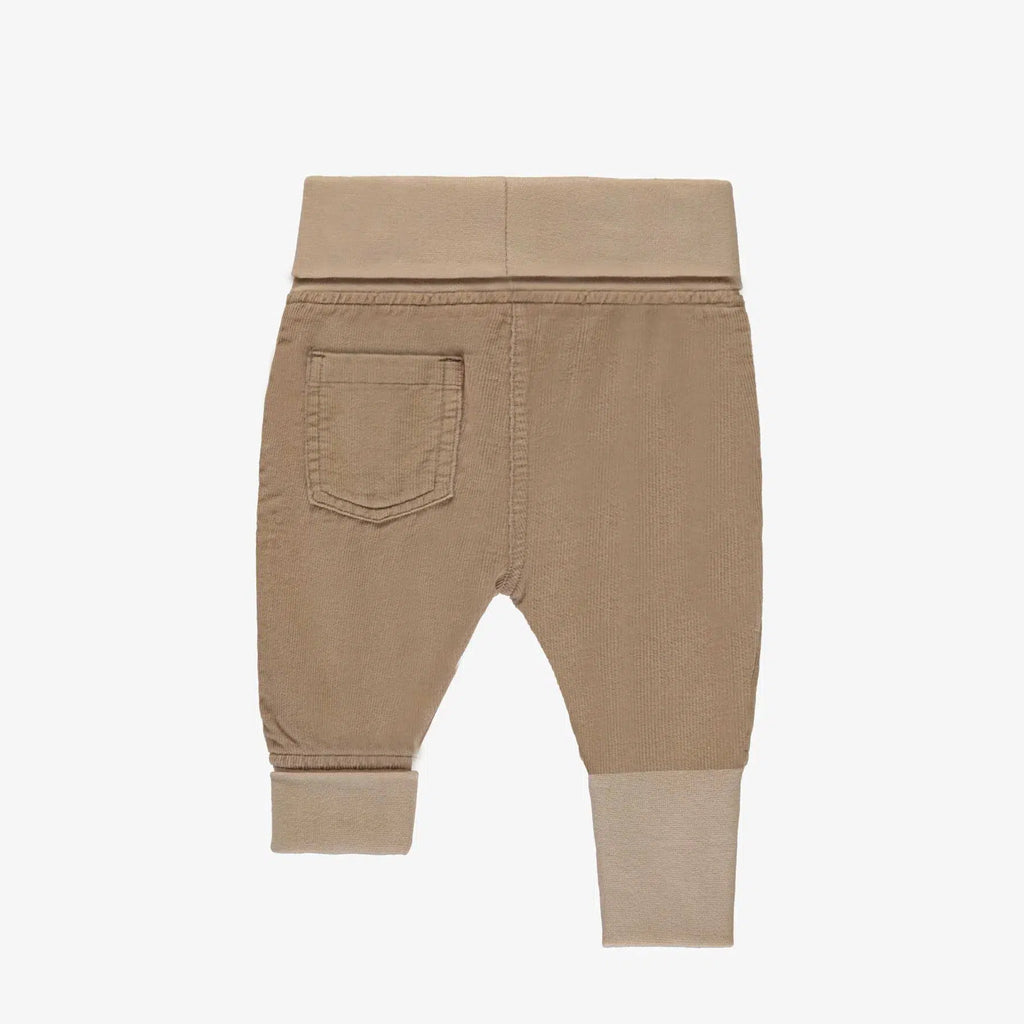 Souris Mini - Foldover Corduroy Pants - Tan-Bottoms-0-6M-Posh Baby