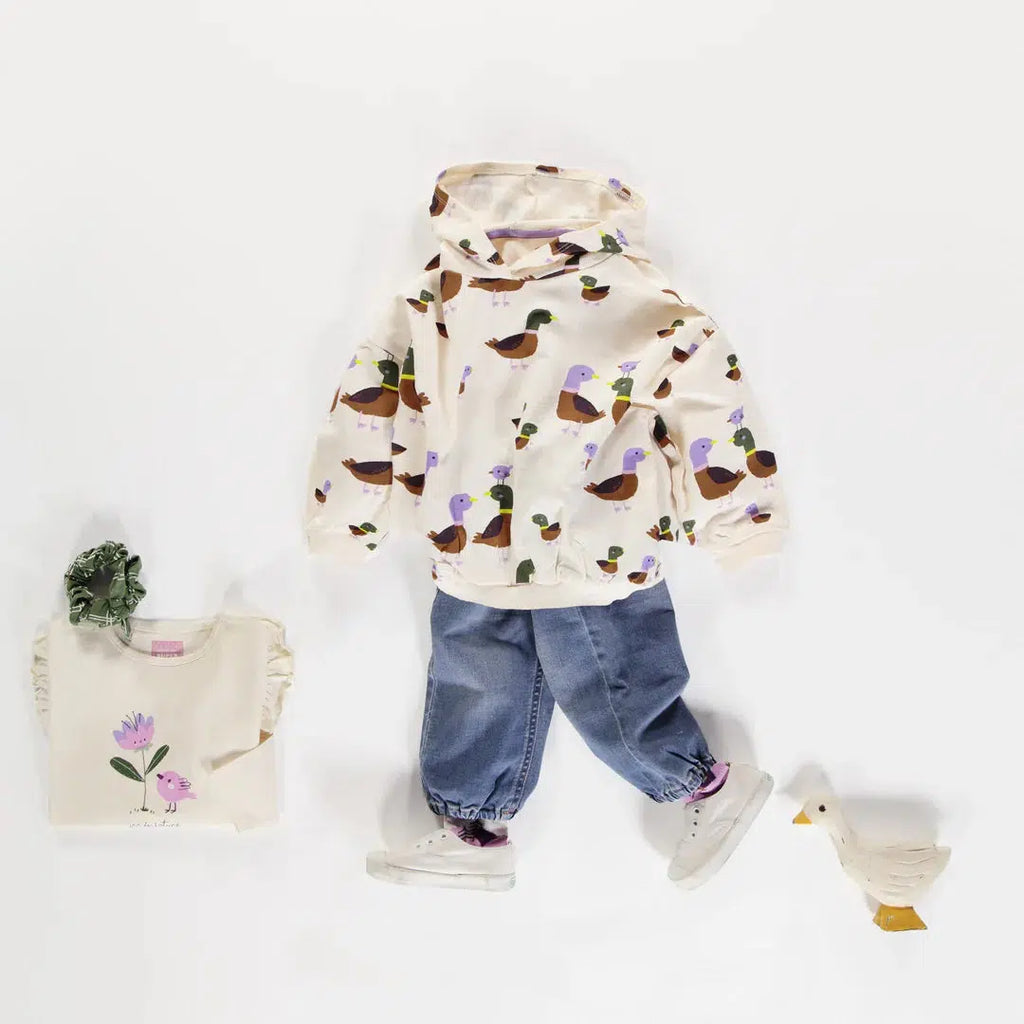 Souris Mini - Hoodie - Duck Print-Sweaters + Cardigans + Jackets-9-12M-Posh Baby