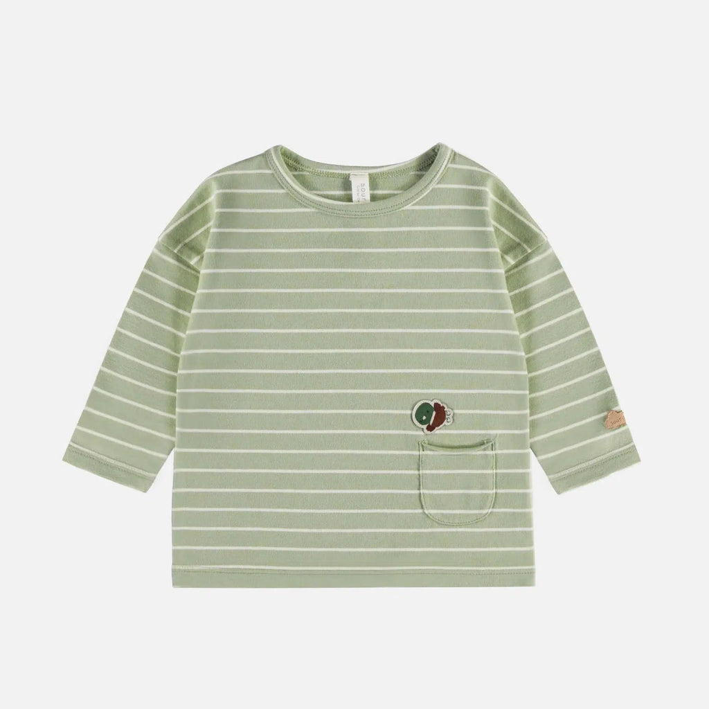 Souris Mini - Long Sleeve Top - Green Stripe-Long Sleeves-0-3M-Posh Baby