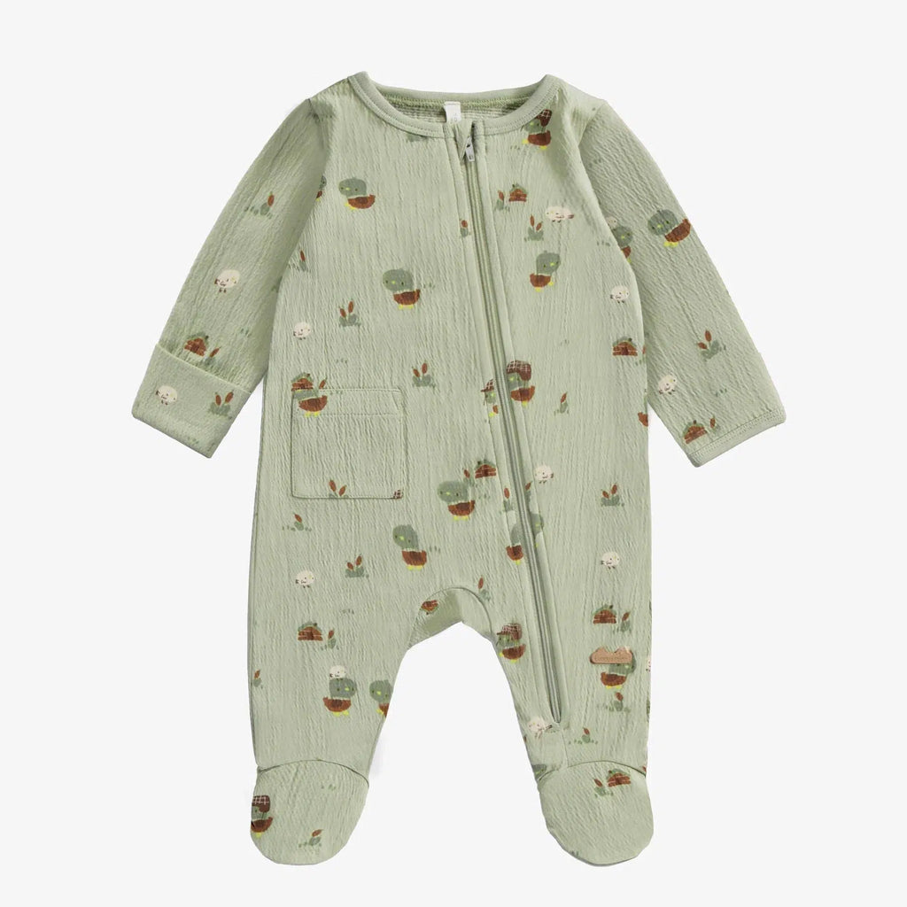 Souris Mini - Zipper Footie - Green Ducks-Footies + Rompers (Fashion)-Newborn-Posh Baby