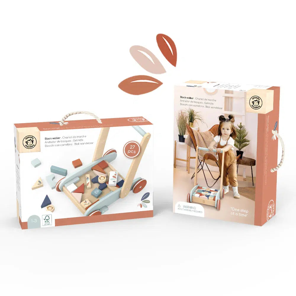 Speedy Monkey - Wooden Block Walker-Interactive-Posh Baby