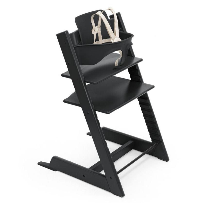 Stokke - Tripp Trapp Chair + Baby Set² Bundle - Black-Tripp Trapp High Chair Bundles-Posh Baby