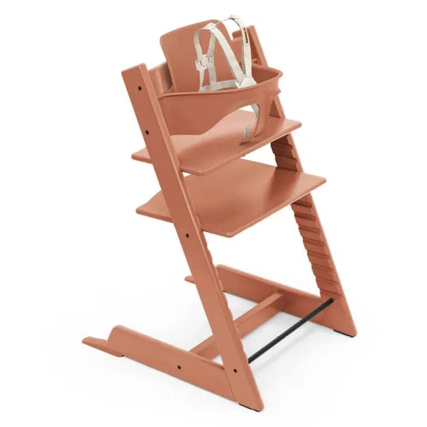 Stokke - Tripp Trapp Chair + Baby Set² Bundle - Terracotta-Tripp Trapp High Chair Bundles-Posh Baby