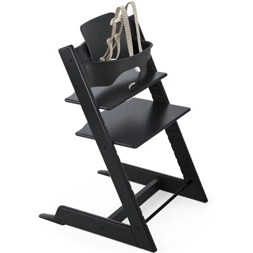 Stokke - Tripp Trapp High Chair² + Cushion² + Tray - Black with Nordic Grey-Tripp Trapp High Chair Complete Bundles-Posh Baby