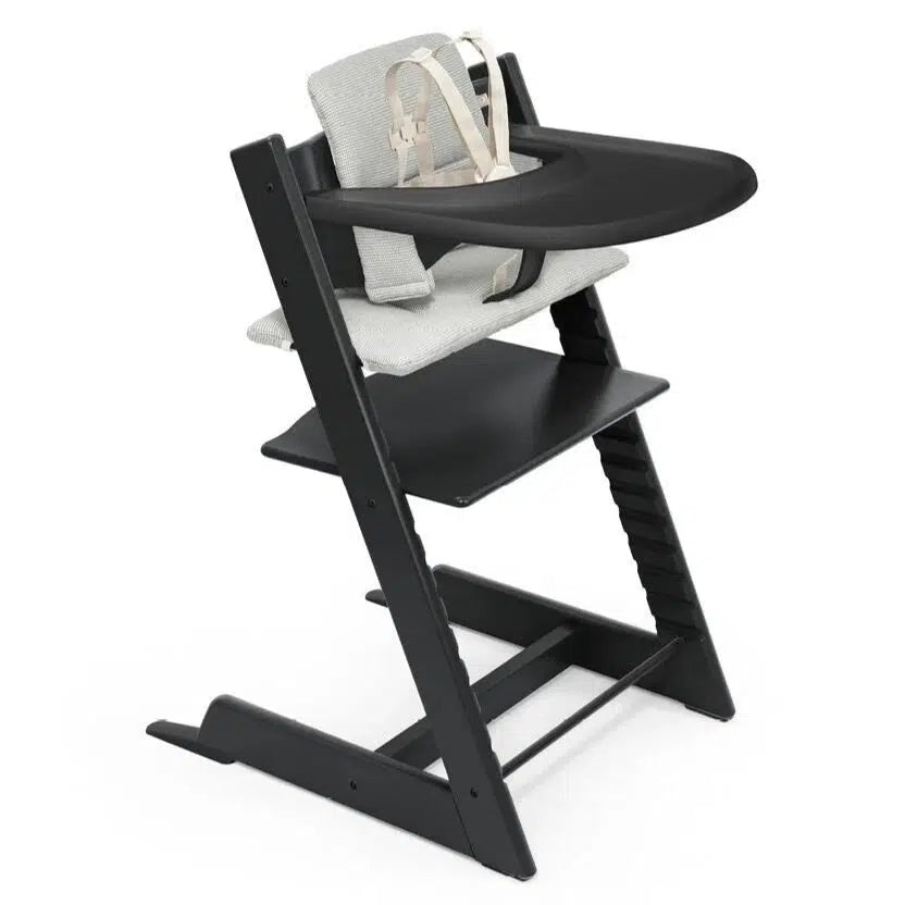 Stokke - Tripp Trapp High Chair² + Cushion² + Tray - Black with Nordic Grey-Tripp Trapp High Chair Complete Bundles-Posh Baby