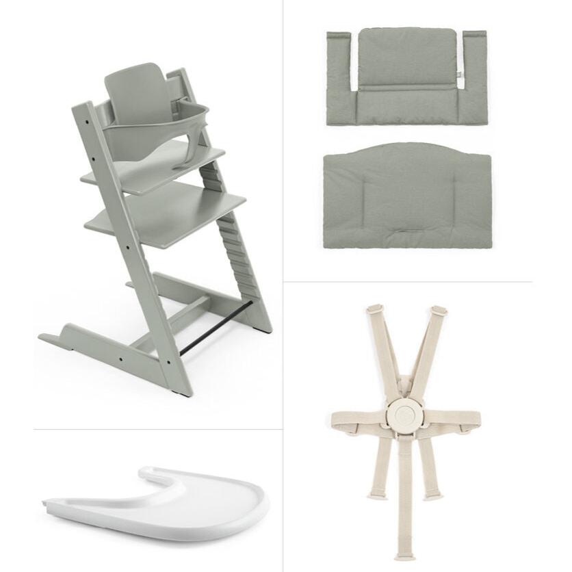 Stokke - Tripp Trapp High Chair² + Cushion² + Tray - Glacier Green-Tripp Trapp High Chair Complete Bundles-Posh Baby