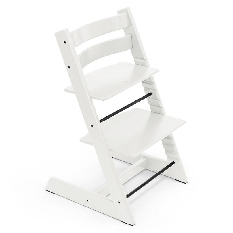 Stokke - Tripp Trapp High Chair² + Cushion² + Tray - White with Nordic Grey-Tripp Trapp High Chair Complete Bundles-Posh Baby