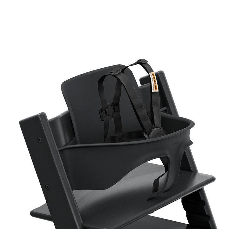 Stokke Tripp Trapp High Chair² with Cushion Tray and Newborn Set, Black + Anthracite Cushion, Black Tray & Newborn Set