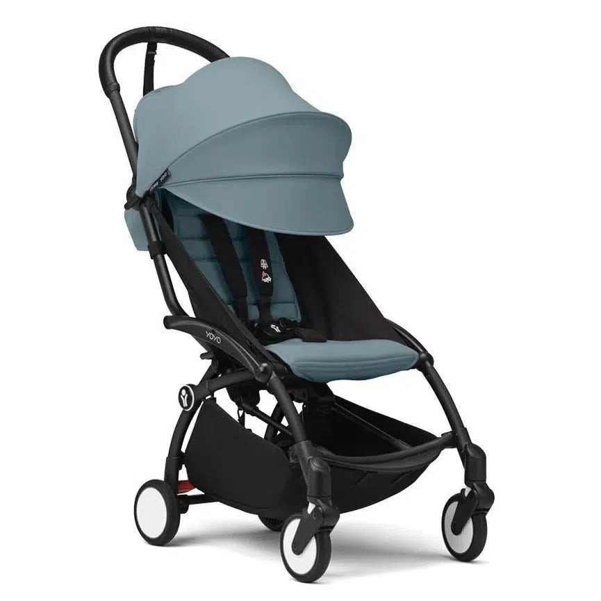 Stokke - YOYO 3 Stroller 6+ - Black Frame + Aqua-Lightweight + Travel Strollers-Posh Baby