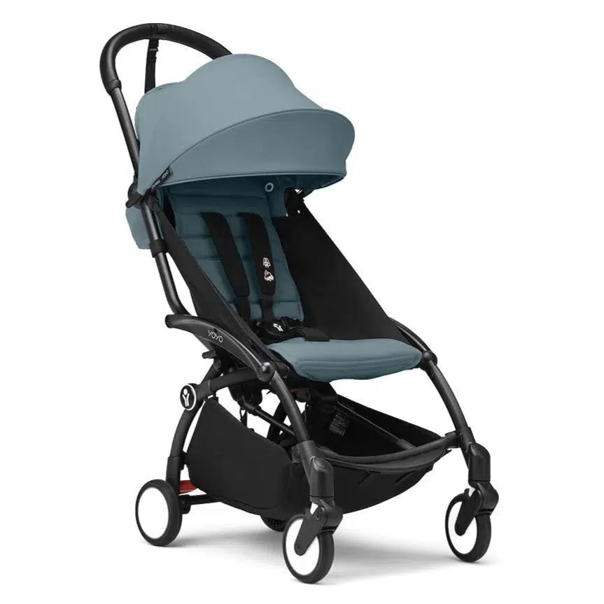 Stokke - YOYO 3 Stroller 6+ - Black Frame + Aqua-Lightweight + Travel Strollers-Posh Baby