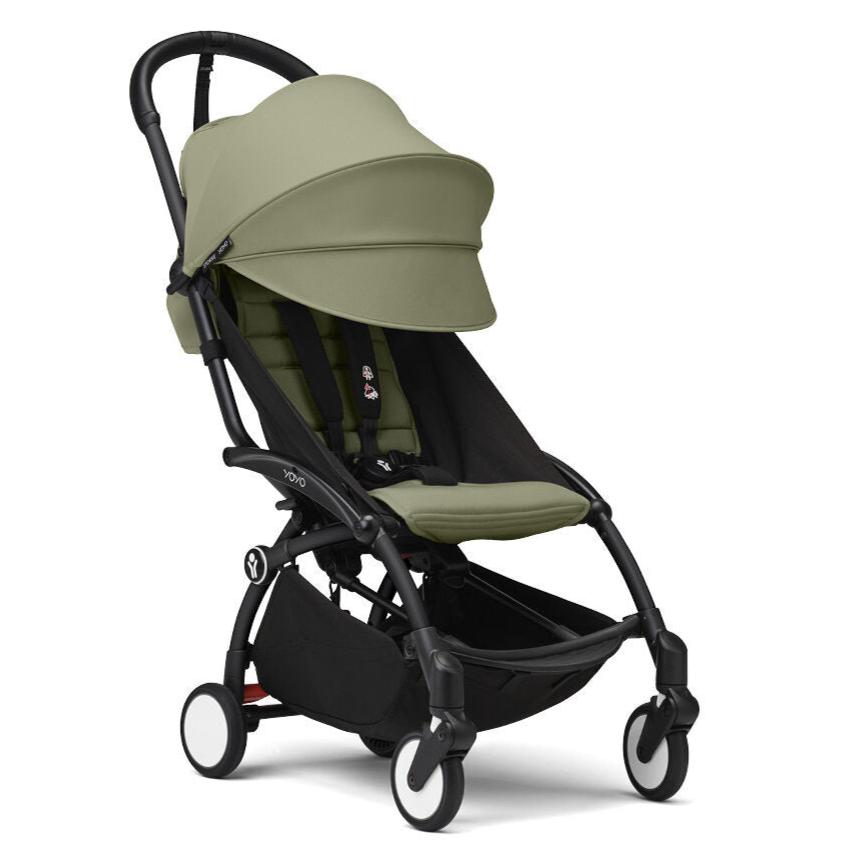 Stokke - YOYO 3 Stroller 6+ - Black Frame + Olive-Lightweight + Travel Strollers-Posh Baby