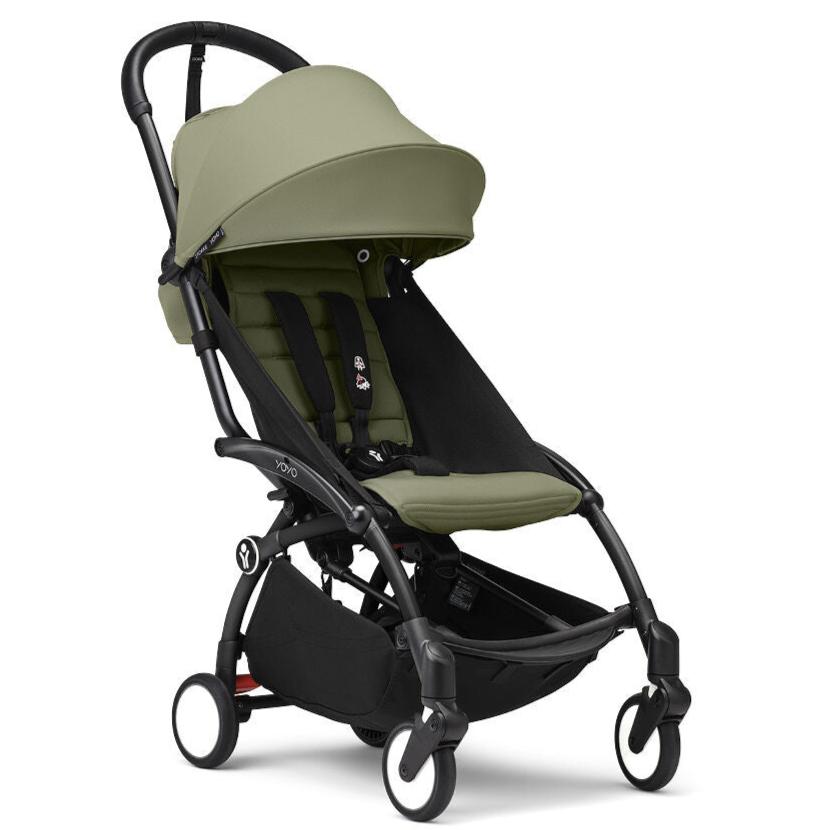 Stokke - YOYO 3 Stroller 6+ - Black Frame + Olive-Lightweight + Travel Strollers-Posh Baby