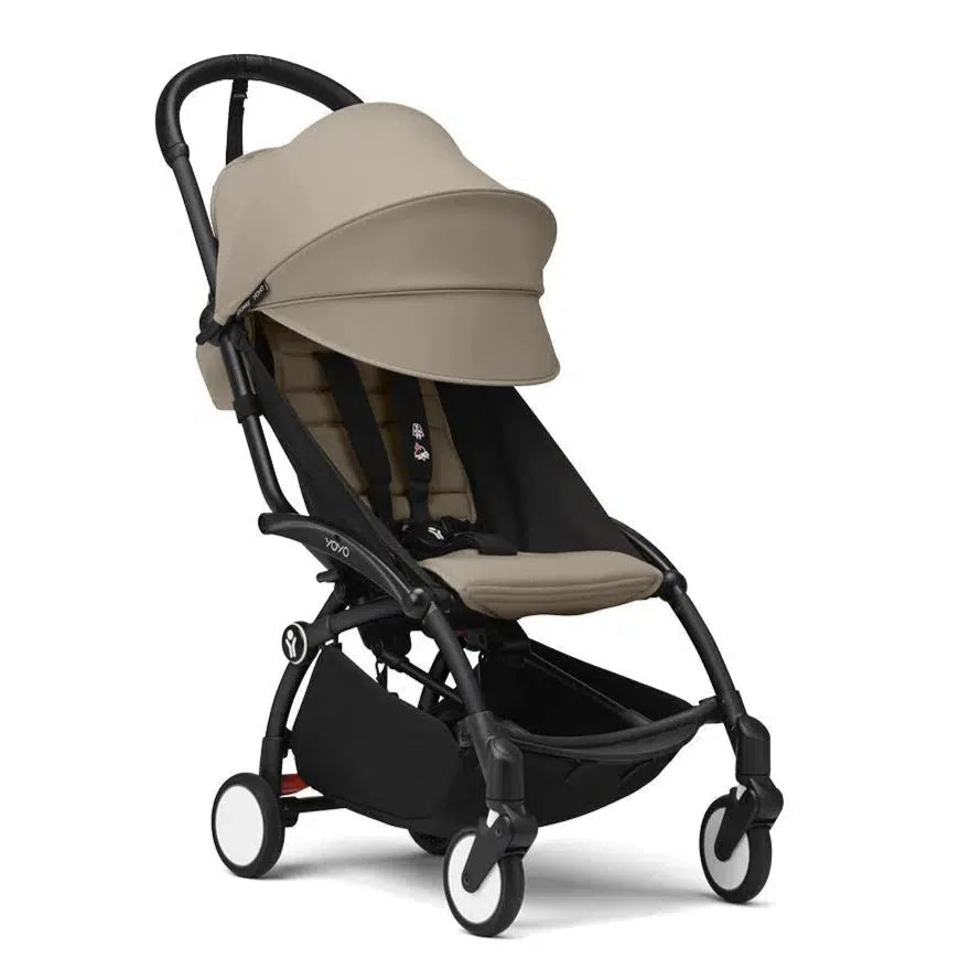 Stokke - YOYO 3 Stroller 6+ - Black Frame + Taupe-Lightweight + Travel Strollers-Posh Baby