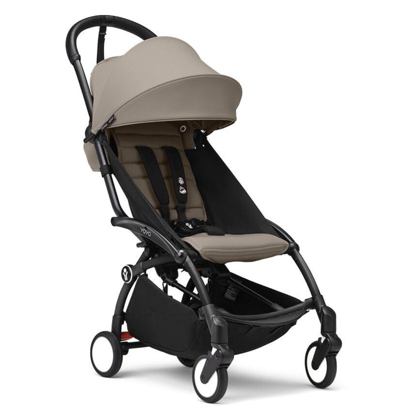 Stokke - YOYO 3 Stroller 6+ - Black Frame + Taupe-Lightweight + Travel Strollers-Posh Baby