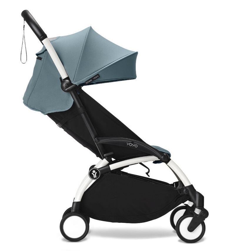 Stokke - YOYO 3 Stroller 6+ - White Frame + Aqua-Lightweight + Travel Strollers-Posh Baby