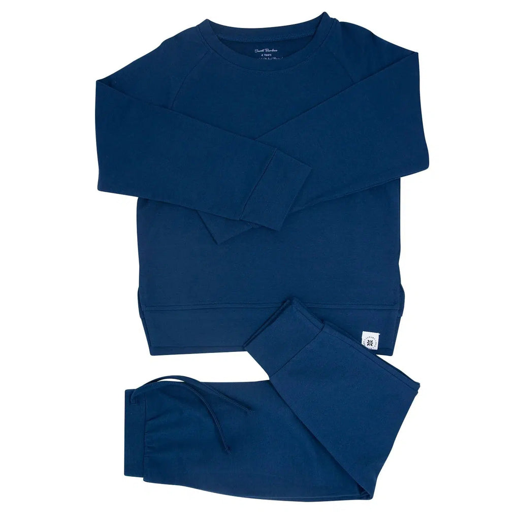 Sweet Bamboo - Crew Neck Jogger Set - Captain Blue-Sets-12-18M-Posh Baby