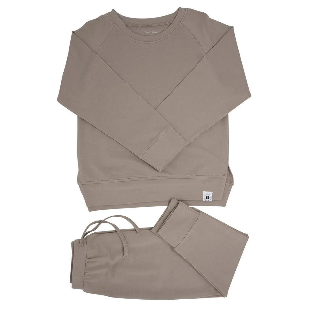 Sweet Bamboo - Crew Neck Jogger Set - Just Taupe-Sets-12-18M-Posh Baby