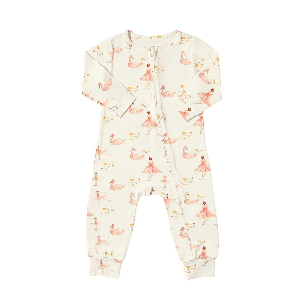 Tickety Boo - Bamboo Zipper Romper - Ballerinas-Footies + Rompers (Basic)-3-6M-Posh Baby