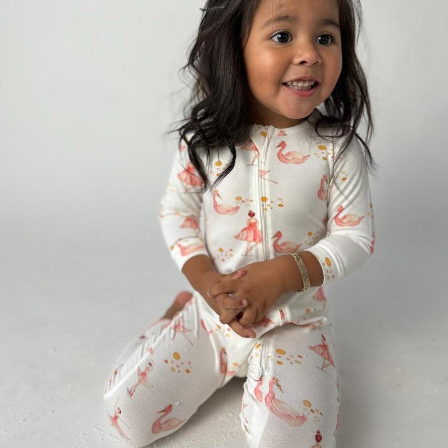 Tickety Boo - Bamboo Zipper Romper - Ballerinas-Footies + Rompers (Basic)-3-6M-Posh Baby