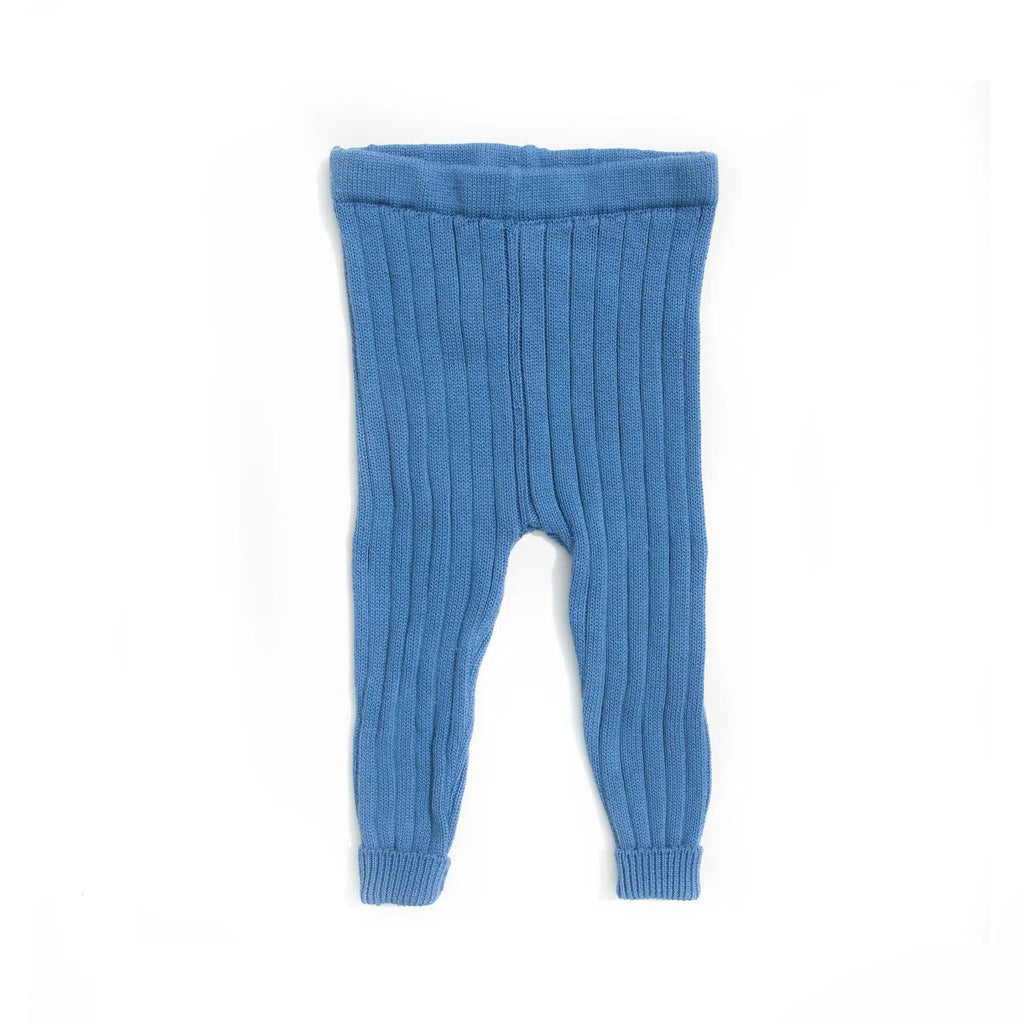 Tun Tun (Peru) - Pima Cotton Knit Leggings - Blue-Bottoms-3-6M-Posh Baby