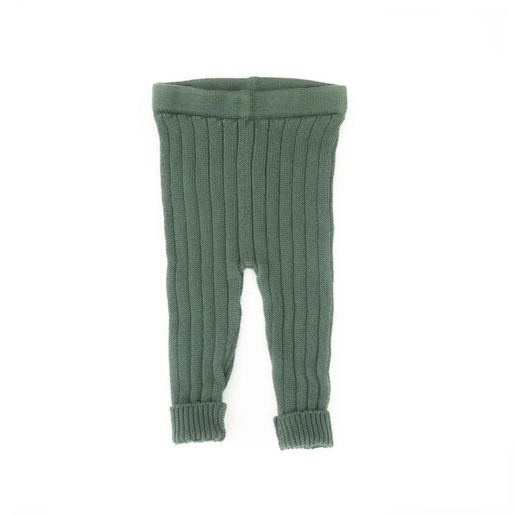 Tun Tun (Peru) - Pima Cotton Knit Leggings - Forest Green-Bottoms-3-6M-Posh Baby