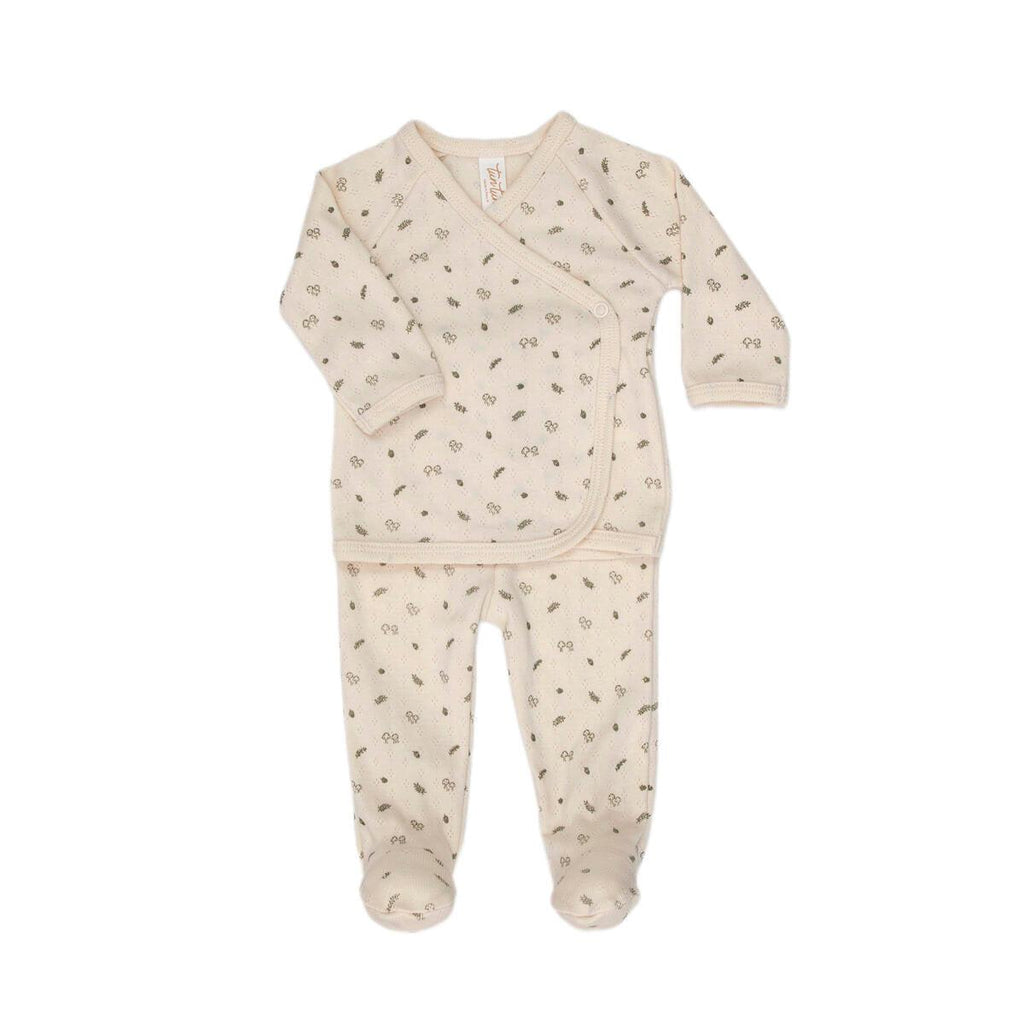 Tun Tun (Peru) - Pima Cotton Pointelle Kimono Set - Little Mushrooms-Sets-Newborn-Posh Baby