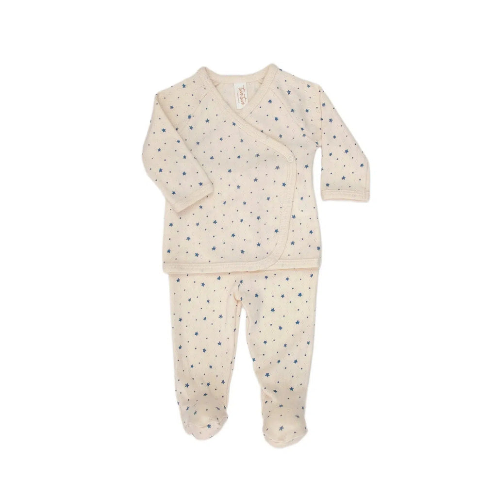 Tun Tun (Peru) - Pima Cotton Pointelle Kimono Set - Little Stars-Sets-Newborn-Posh Baby