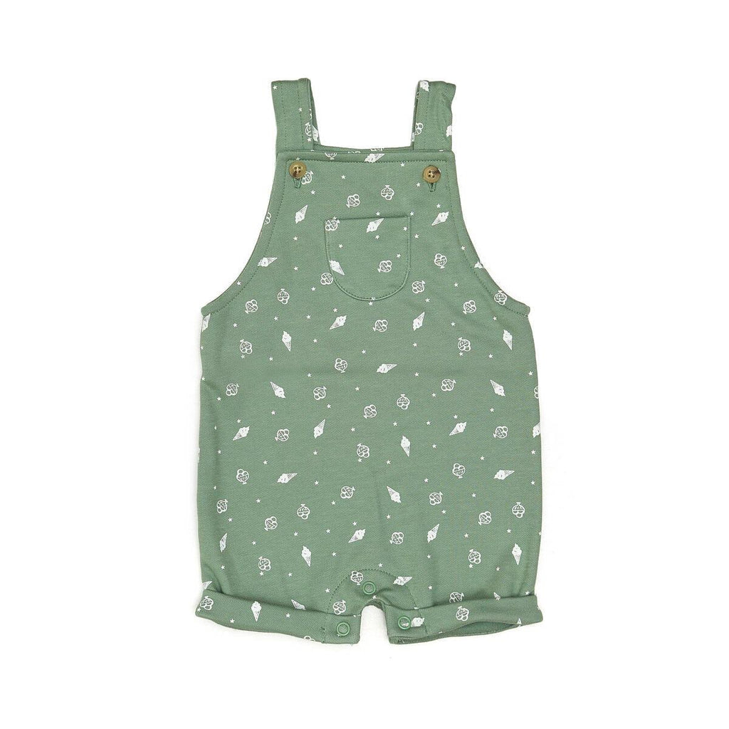 Tun Tun (Peru) - Pima Cotton Shortie Overalls - Green Gelato-Footies + Rompers (Fashion)-0-3M-Posh Baby