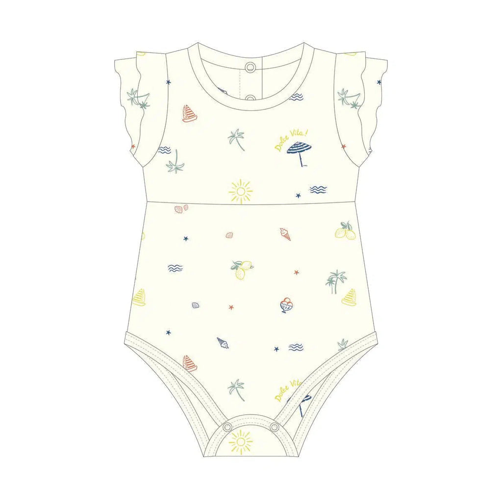 Tun Tun (Peru) - Ribbed Shortie Romper - Dolce Vita-Footies + Rompers (Fashion)-3-6M-Posh Baby