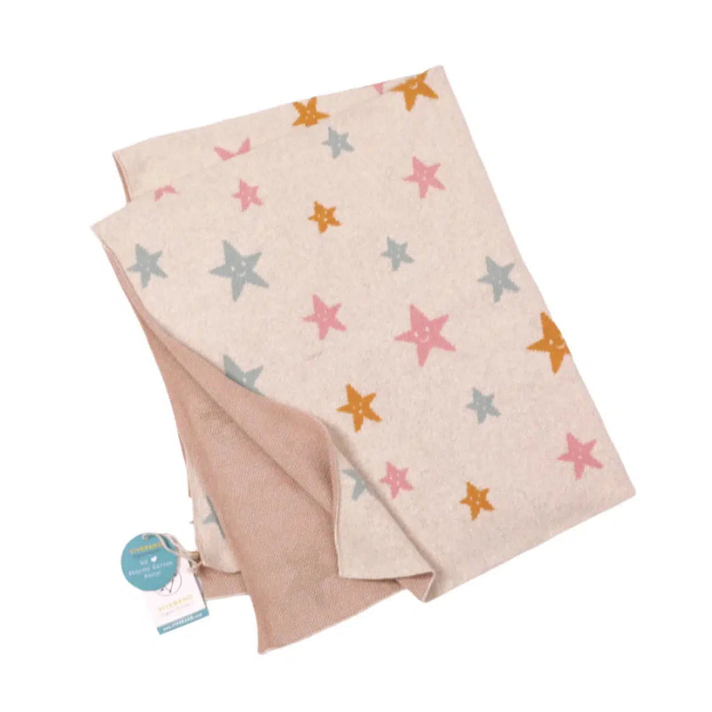 Viverano - Organic Cotton Jacquard Knit Blanket - Stars-Quilts + Snuggle Blankets-Posh Baby