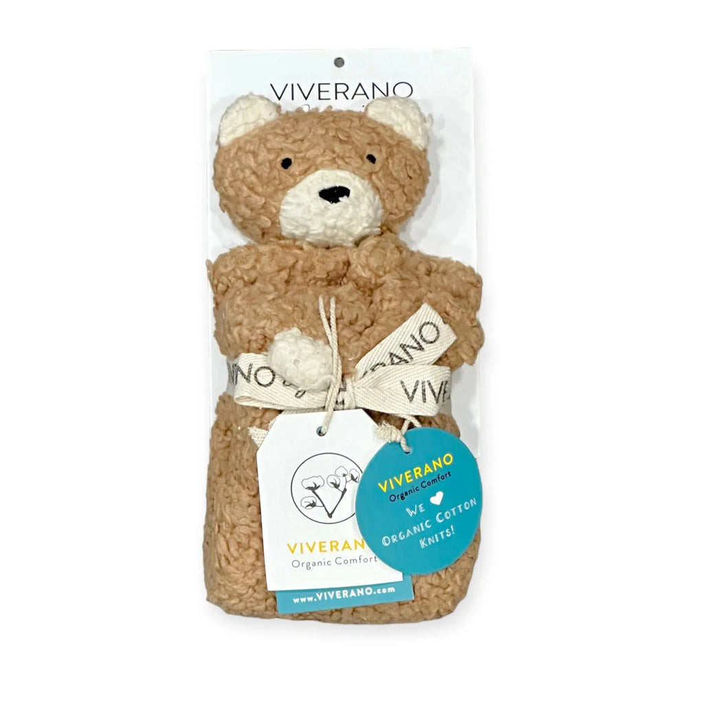 Viverano - Organic Sherpa Baby Lovey - Bear-Lovey + Security Blankets-Posh Baby